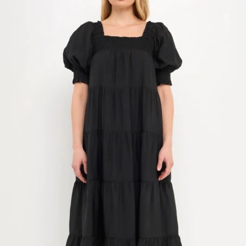 Puff Sleeve Maxi Dress
